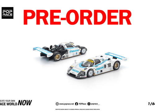Load image into Gallery viewer, (Pre-order) POP RACE 1/64 MAZDA 787B 1991 LE MANS 24HRS #18 Diecast #PR640446
