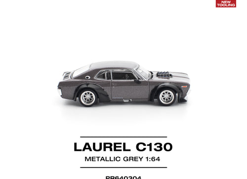 Load image into Gallery viewer, (Pre-order) POPRACE 1/64 LAUREL C130 METALLIC GREY (NEW TOOLING) Diecast Model
