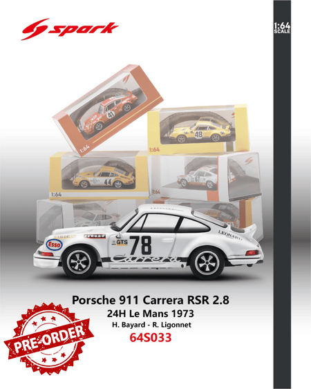 (Pre-order) Sparky 1/64 - Porsche 911 Carrera RSR 2.8 No.78 Le Mans 1973