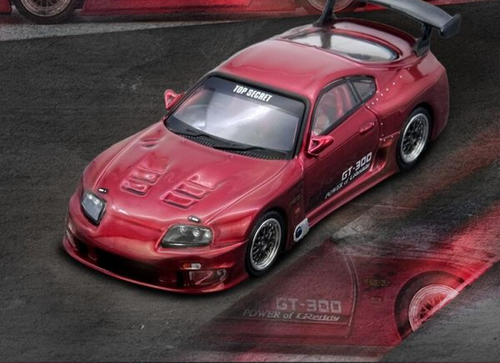 Load image into Gallery viewer, INNO64 TOYOTA SUPRA (A80) "TOP SECRET" Red Die-cast Model Car

