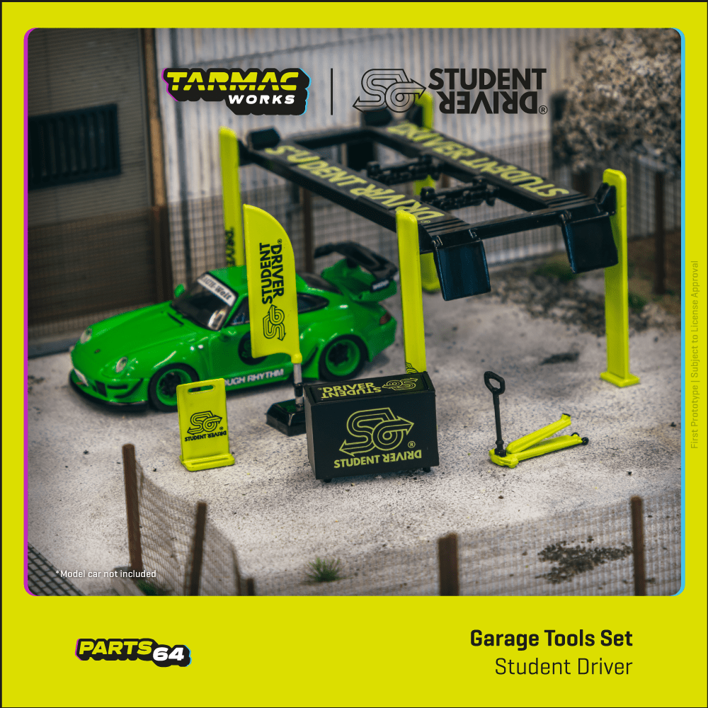 Tarmac Works 1/64 Garage tools set Student Driver Diorama Parts