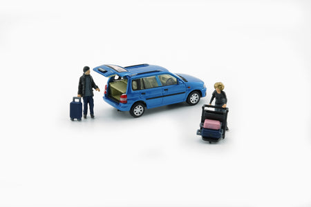 BMC 1/64 Mazda 1994 Demio (Metro) - Blue (RHD) Model with figures