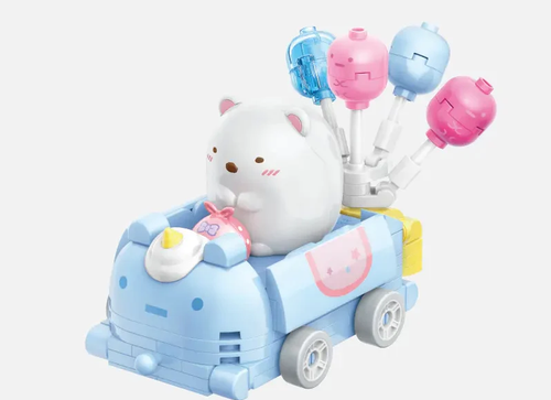Load image into Gallery viewer, Qman Keeppley Building Blocks #30351 Sumikko Shirokuma &amp; Furoshikis Balloon Car
