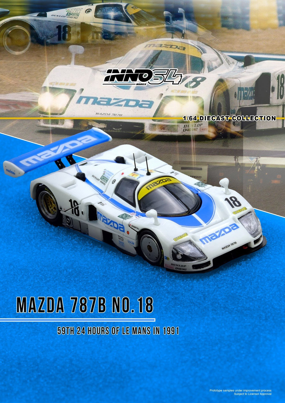 (Pre-order) INNO64 1/64 MAZDA 787B No.18  59th 24 Hours Le Mans 1991 Diecast Car
