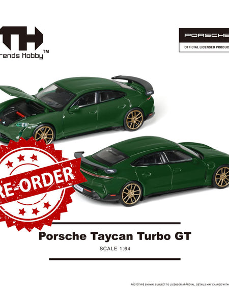 (Pre-order) Trends Hobby Diecast 1/64 Porsche Taycan Turbo GT (Green) #241087C