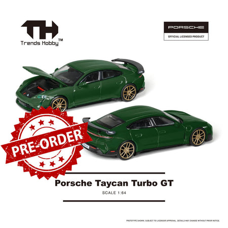 (Pre-order) Trends Hobby Diecast 1/64 Porsche Taycan Turbo GT (Green) #241087C