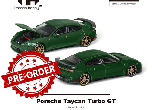 Load image into Gallery viewer, (Pre-order) Trends Hobby Diecast 1/64 Porsche Taycan Turbo GT (Green) #241087C
