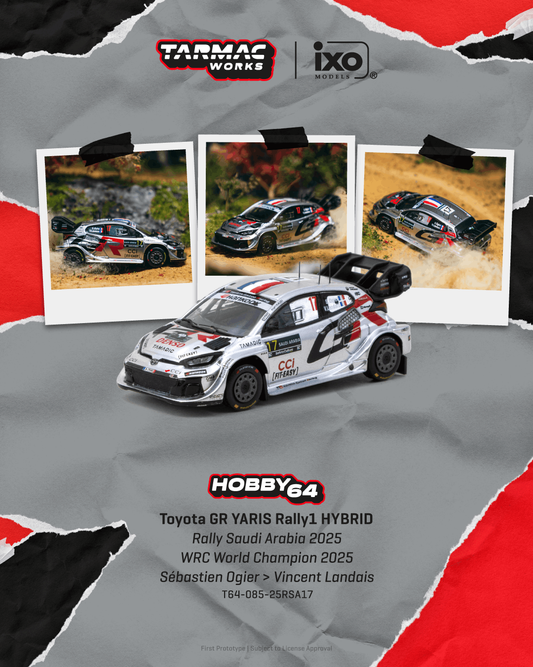 (Pre-order) Tarmac Works 1/64 Toyota GR YARIS Rally1 HYBRID Rally Saudi Arabia
