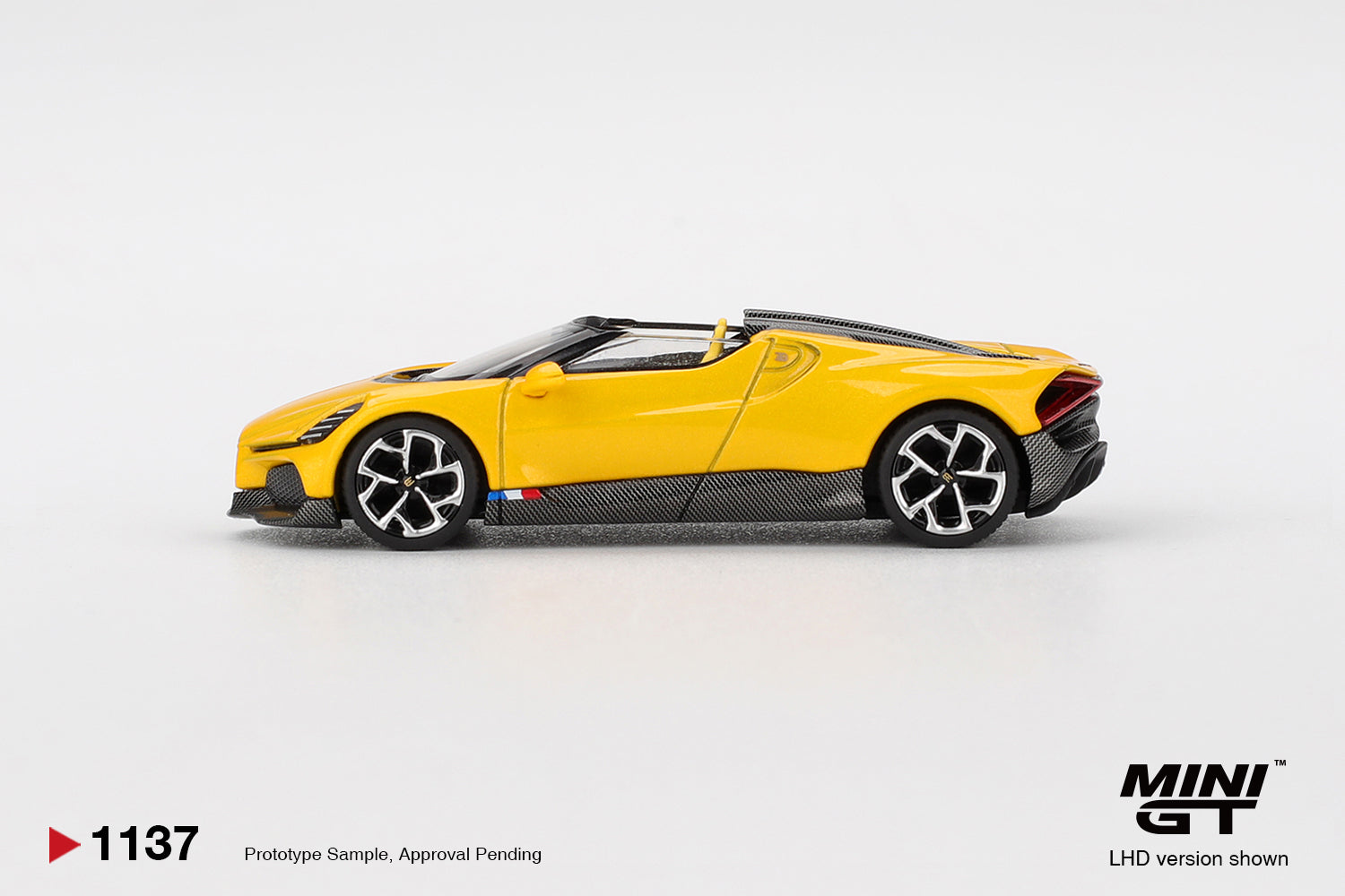 (Pre-order) MINI GT #1137 Bugatti W16 Mistral Yellow Diecast Model Car