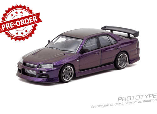 Load image into Gallery viewer, (Pre-order) Tarmac Works 1/64 URAS Skyline ER34 Midnight Purple
