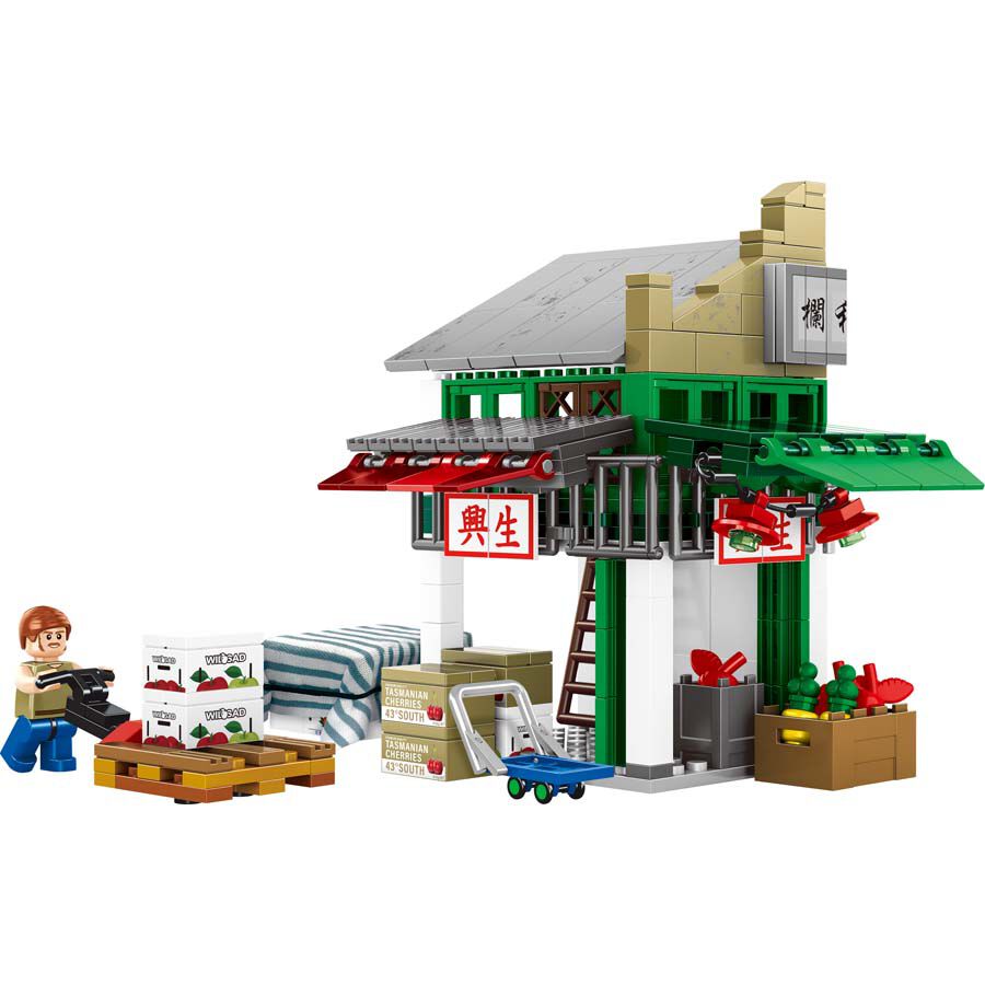 Royal Toys Building Blocks City Story Bricks RT13: Yau Ma Tei Fruit Market (296 Pcs/Pzs)