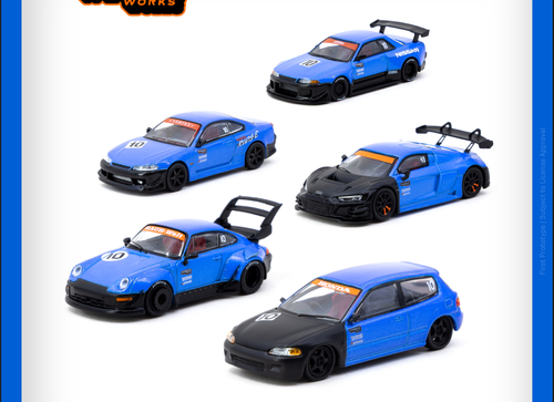 Load image into Gallery viewer, Tarmac Works 10th Anniversary Box Set 5 Model Cars+Trading Cards SET
