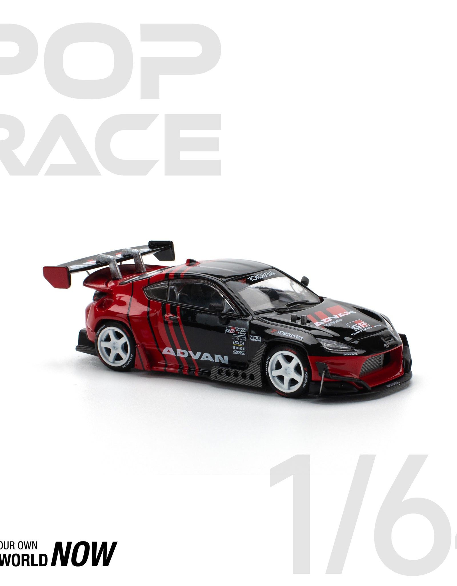 POPRACE 1/64 PANDEM GR86 - ADVAN Diecast Model Car