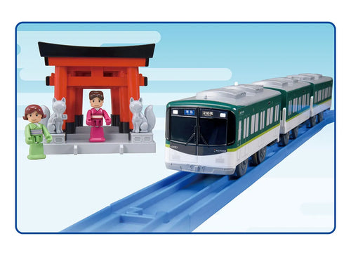 Load image into Gallery viewer, Takara Tomy Plarail Kyoto Keihan Electric Train 10000 Series &amp; Inari Shrine
