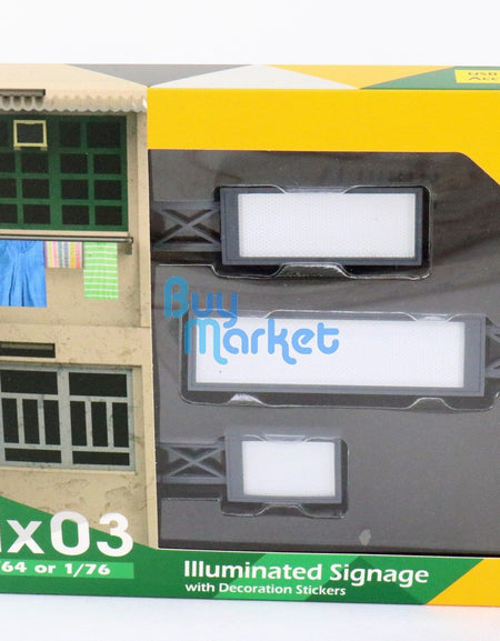 TINY City 1/64,1/76 Nx03 Diorama Illuminated Signage with Stickers LED Light