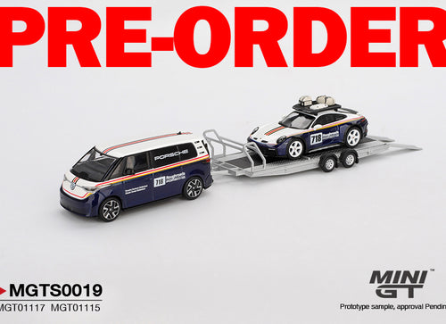 Load image into Gallery viewer, (Pre-order) MINI GT Porsche 911 Dakar #718 / Volkswagen ID. Buzz Porsche Centrum

