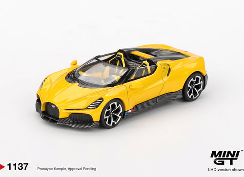 Load image into Gallery viewer, (Pre-order) MINI GT #1137 Bugatti W16 Mistral Yellow Diecast Model Car
