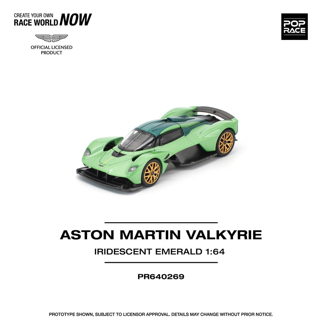 (Pre-order) POPRACE 1/64 ASTON MARTIN VALKYRIE IRIDESCENT EMERALD Model Car