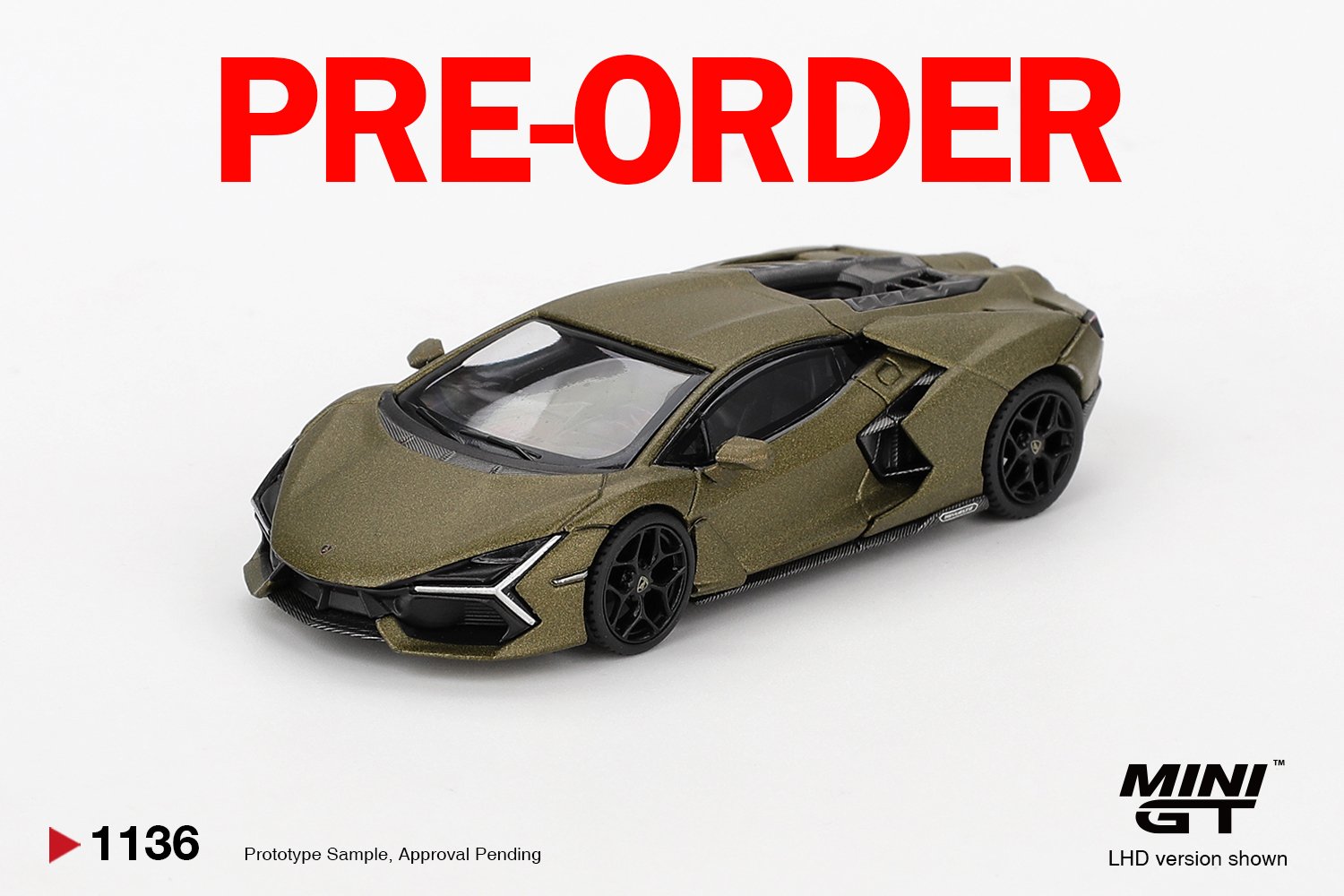 (Pre-order) MINI GT #1136 Lamborghini Revuelto Verde Gea Matte RHD Model Car