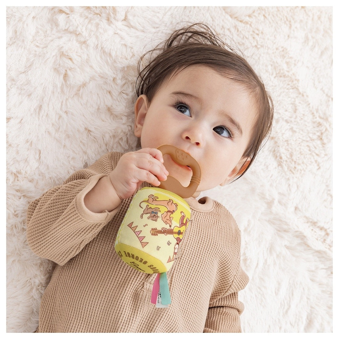 Takara Tomy Baby Toy Kamikami Pororon Chime Teether Curious George