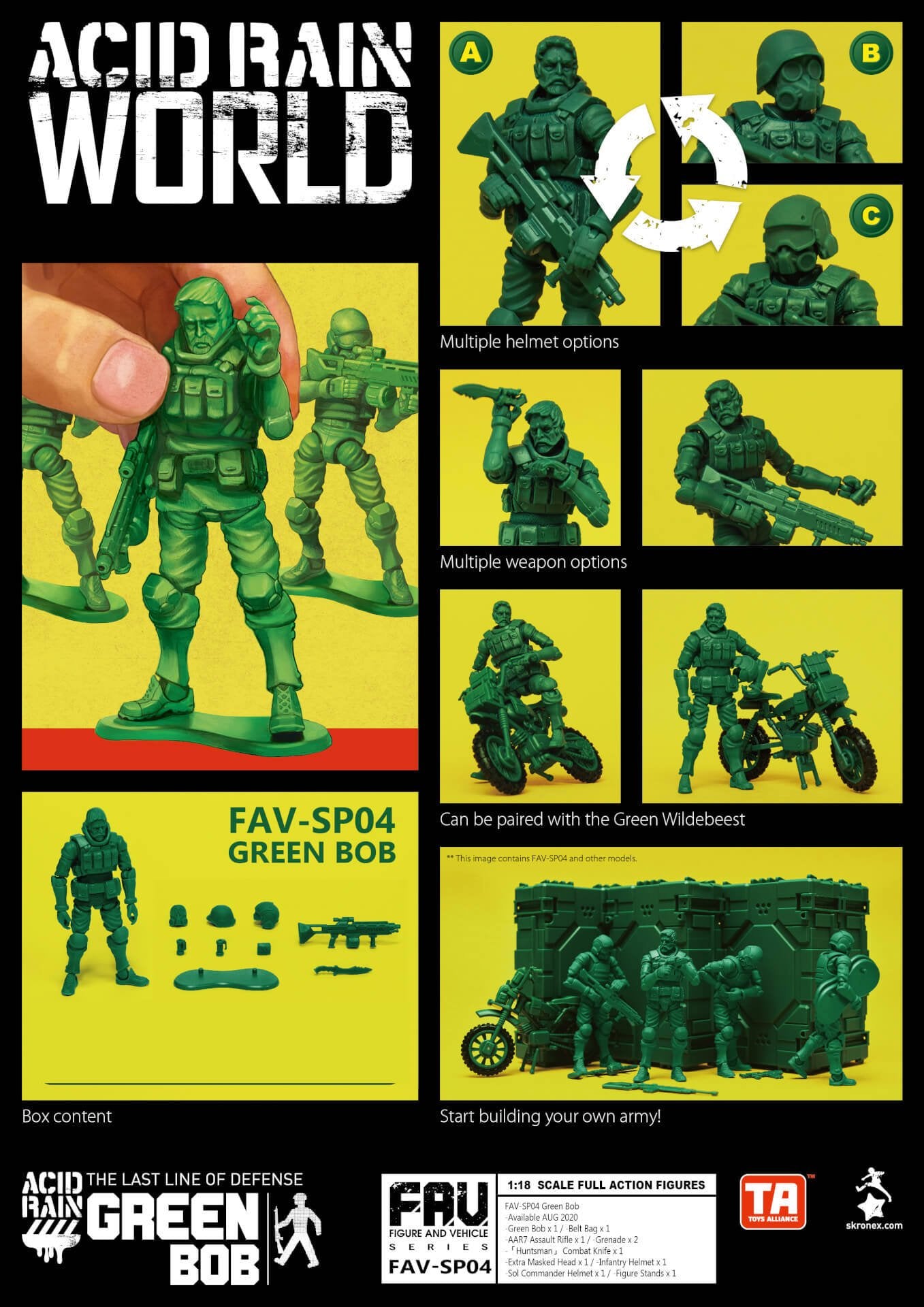 TA x Acid Rain World Acid Rain FAV-SP04 Green Bob 1:18 Figure