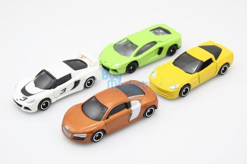Takara Tomy Tomica World Super Car Speed 4X Set Audi Lamborghini Toys Diecast