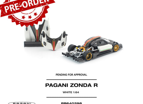 Load image into Gallery viewer, (Pre-order) POP RACE 1/64 PAGANI ZONDA R WHITE Diecast Model Car
