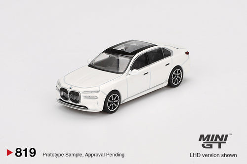 Load image into Gallery viewer, Mini GT #819 BMW i7 xDrive60 Mineral White LHD Diecast Model Car
