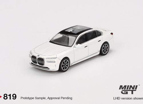 Load image into Gallery viewer, Mini GT #819 BMW i7 xDrive60 Mineral White RHD Diecast Model Car
