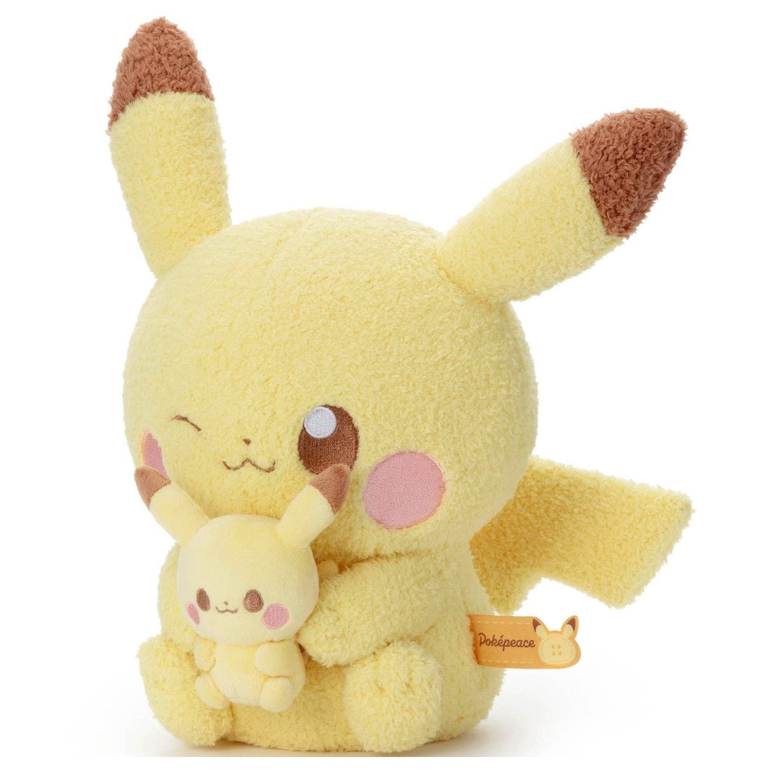 Takara Tomy Pokemon Soft Plush Toy Pokepeace Basic Pikachu with mini Plush Ver