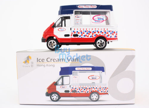 Load image into Gallery viewer, TINY Hong Kong City Culture HK #06 Ice Cream Van Deicast Model Toy Car White
