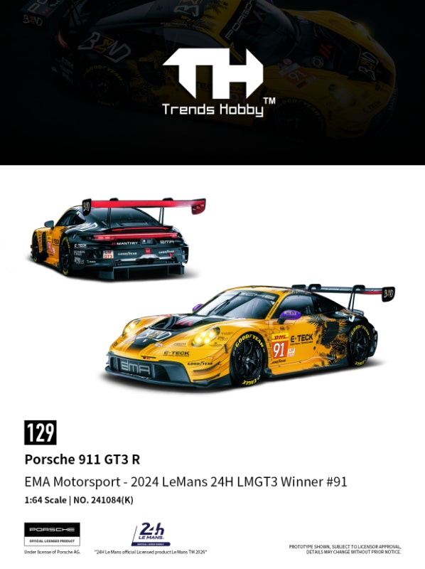 (Pre-order) Trends Hobby 1/64 Diecast Porsche 911 GT3 R - LeMans 24H 2024 #91