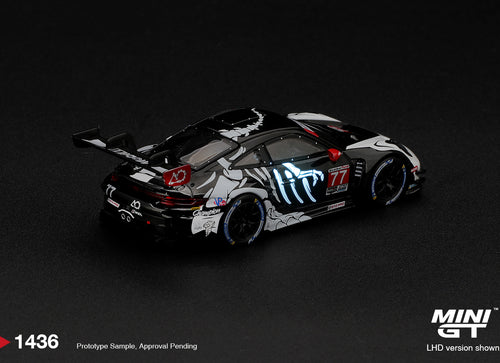 Load image into Gallery viewer, (Pre-order) Mini GT #1436 Porsche 911 GT3 R (992) #77 AO Racing Skeleton Rexy
