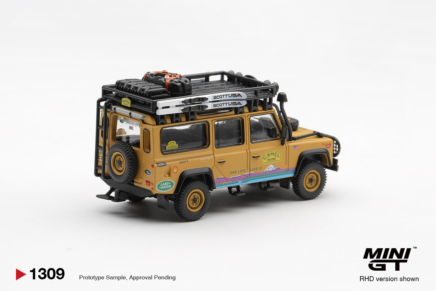 (Pre-order) Mini GT #1309 Land Rover Defender 110 1998 Camel Trophy CT.10 USA