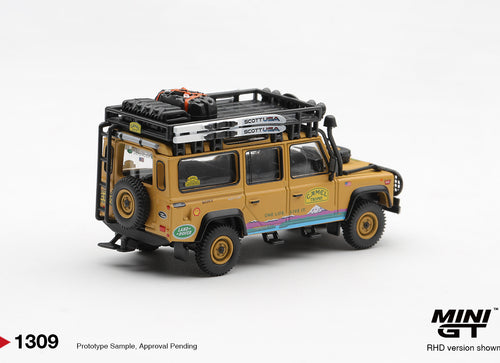 Load image into Gallery viewer, (Pre-order) Mini GT #1309 Land Rover Defender 110 1998 Camel Trophy CT.10 USA
