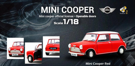 Tiny City Die-cast Model Car 1/18 - Mini Cooper Red #ATC18069