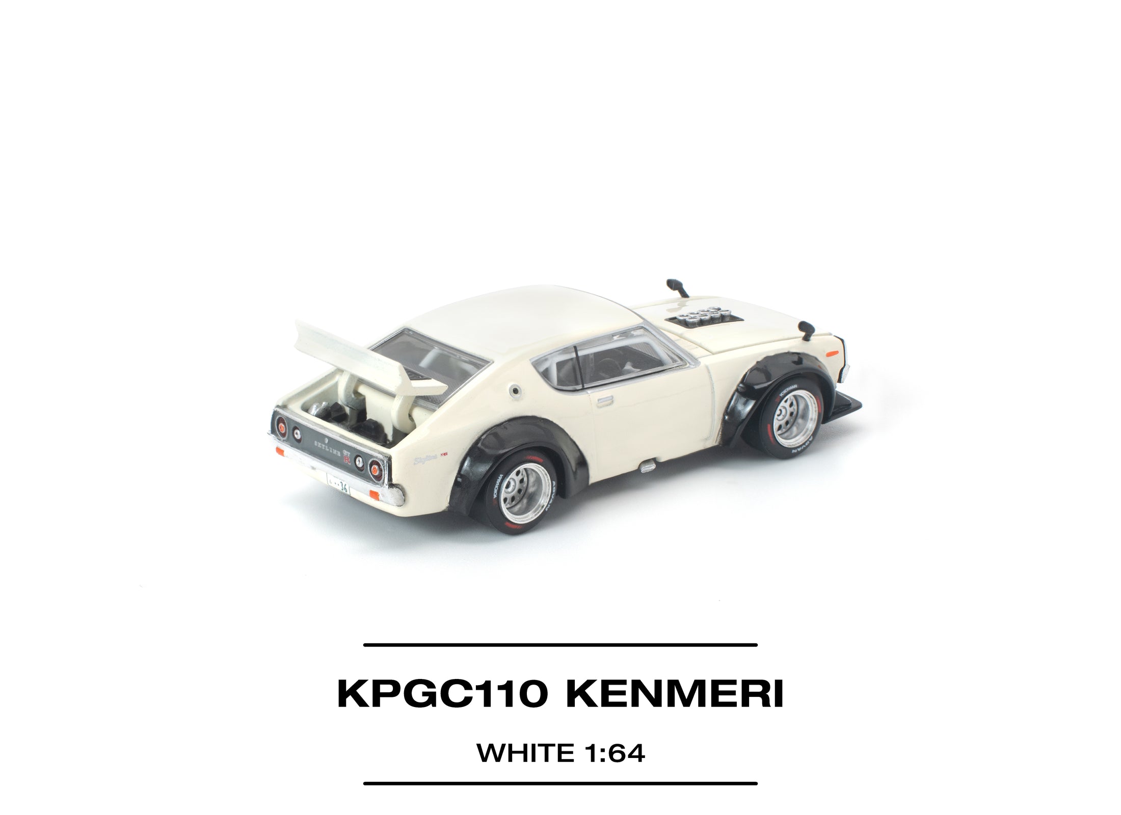 (Pre-order) POP RACE 1/64 KPGC110 KENMERI WHITE Diecast Model Car