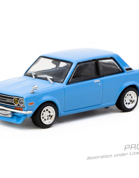 Tarmac Works 1/64 Datsun 510 Light Blue Diecast Model Car