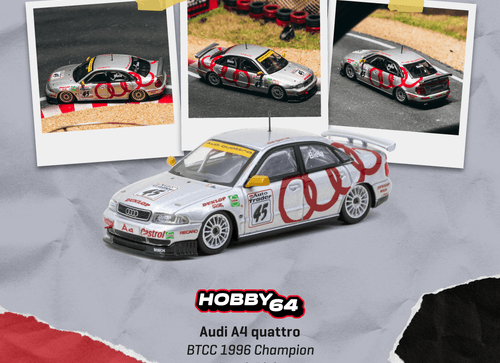 Load image into Gallery viewer, (Pre-order) Tarmac Works 1/64 Audi A4 quattro BTCC 1996 Champion Frank Biela
