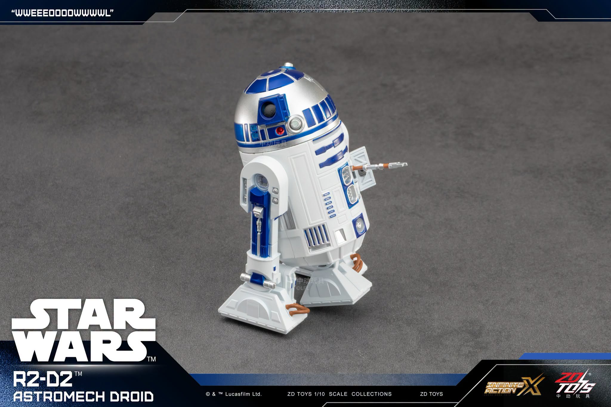 ZD Toys Star Wars 1:10 Action Figure - R2D2 Collectible Action Figure Set