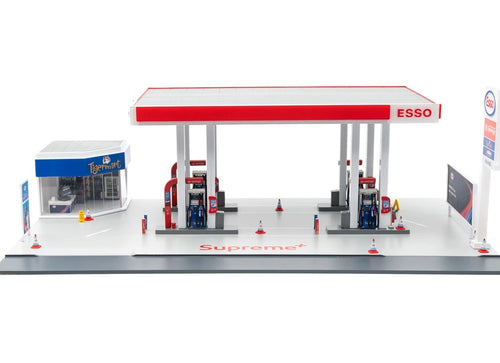 Load image into Gallery viewer, Tiny City Hong Kong Bd30 1/64 ESSO Gas Station Petrol Model Diorama
