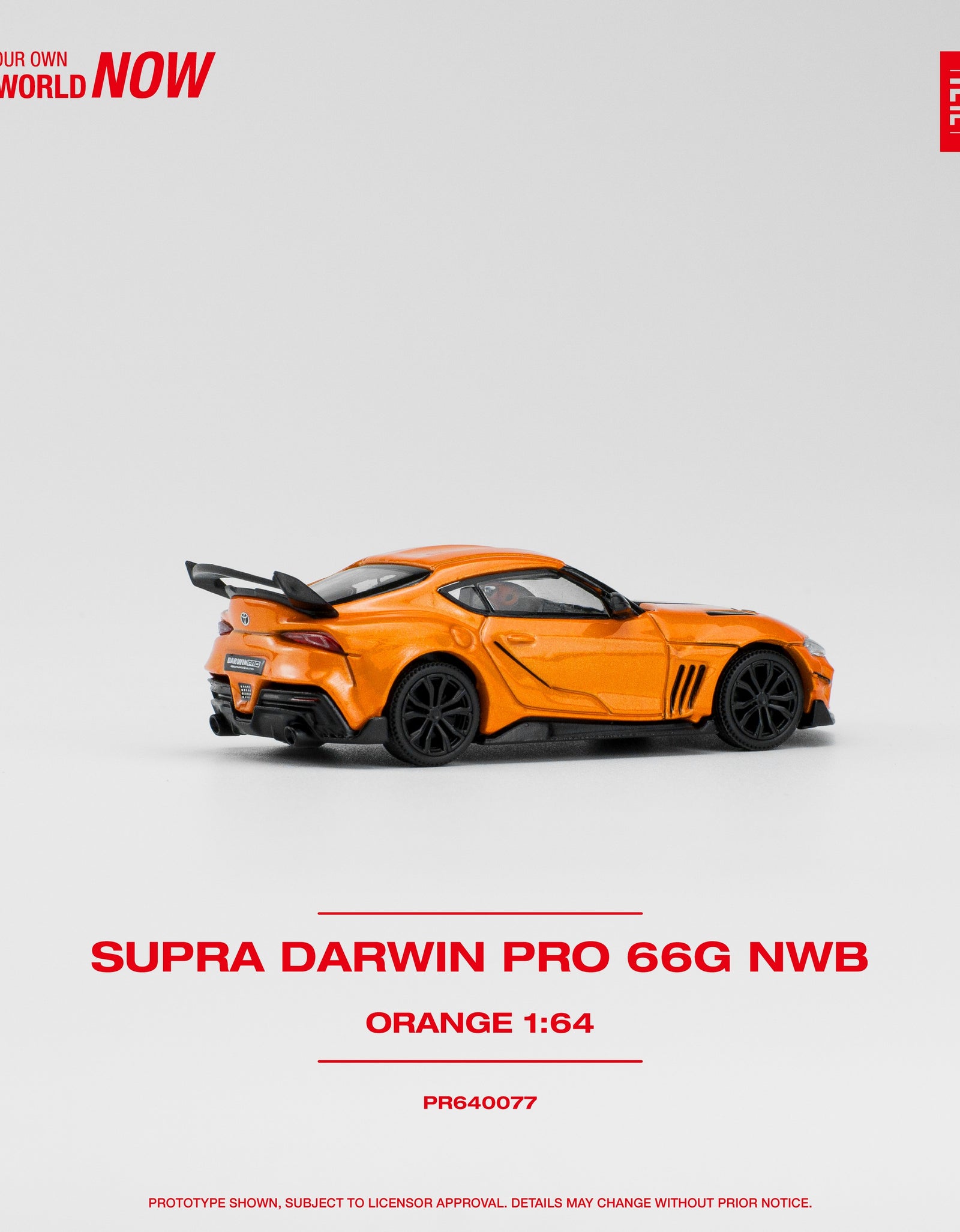 POPRACE 1/64 DARWIN PRO 66G NWB SUPRA ORANGE Diecast Model Car