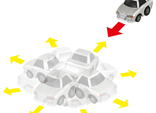 Load image into Gallery viewer, Takara Tomy Tomica ChoroQ Pull Back Diecast e-02 Nissan Skyline GT-R (R32)
