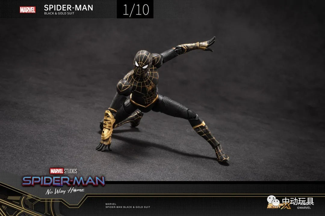 ZD Toys Marvel Avengers 1/10 Spiderman Black Gold Suit No Way Home Action Figure