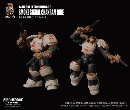 Load image into Gallery viewer, ARCHECORE ARC-46 Skeleton Brigade Smoke Signal Chakram Bike Figure Set
