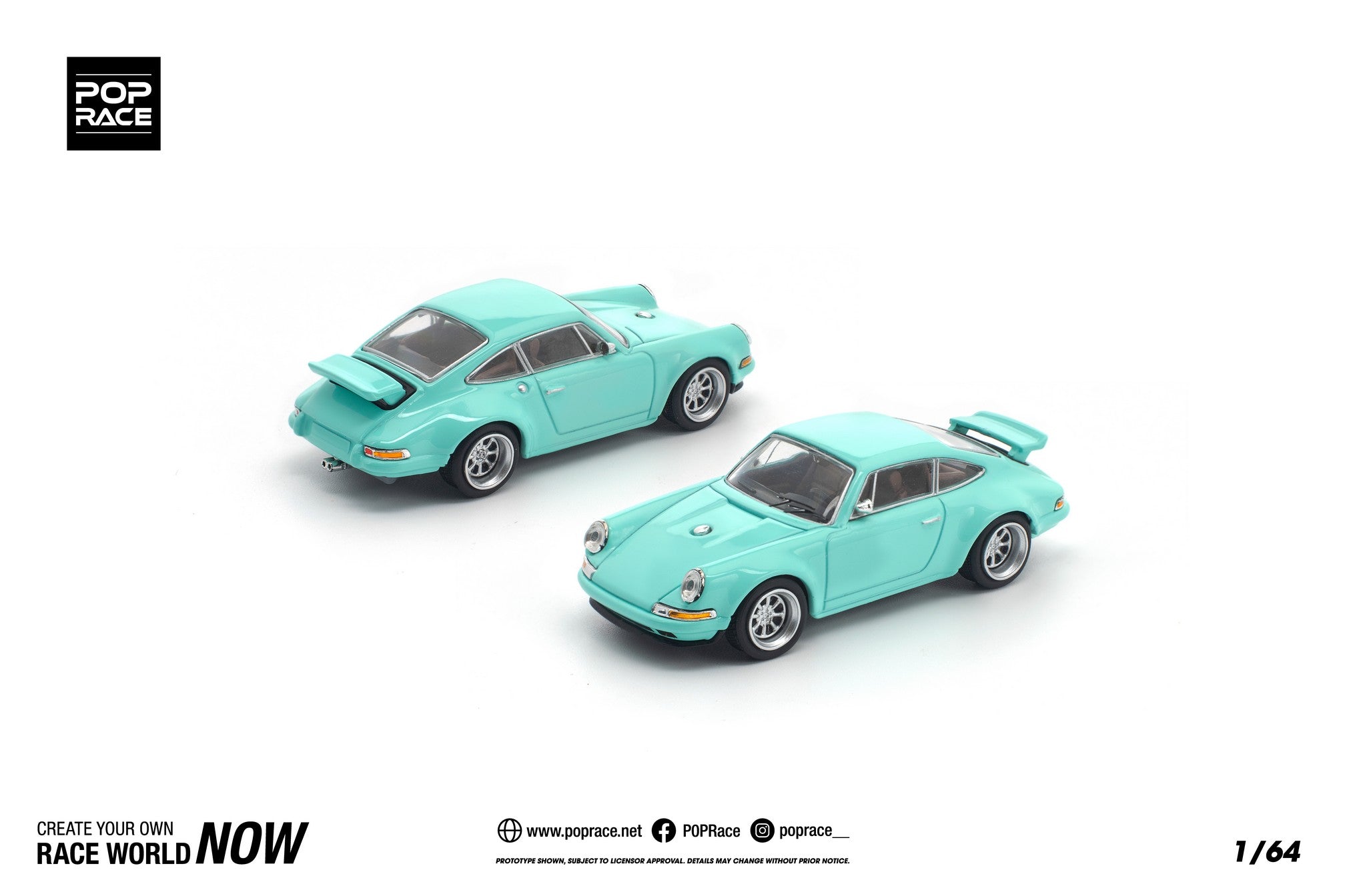 (Pre-order) POPRACE 1/64 SINGER 964  BLUE Diecast Model Car