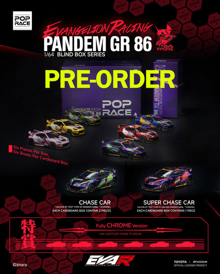 (Pre-order) POP RACE x EVANGELION 1/64 RACING PANDEM GR 86 Full set of 6