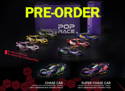 Load image into Gallery viewer, (Pre-order) POP RACE x EVANGELION 1/64 RACING PANDEM GR 86 Full set of 6
