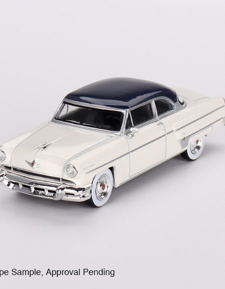 Mini GT #631 1/64 Lincoln Capri 1954 Arctic White / Atlantic Blue