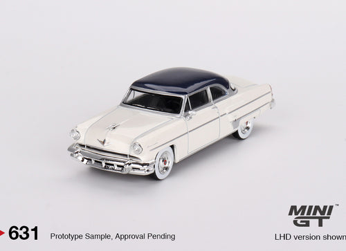 Load image into Gallery viewer, Mini GT #631 1/64 Lincoln Capri 1954 Arctic White / Atlantic Blue
